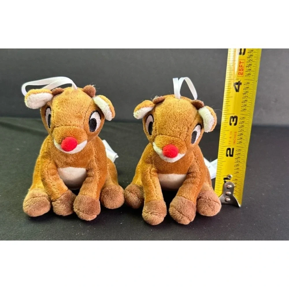 Hallmark Rudolph Red Nosed Reindeer Plush Christmas Ornament‎ Set of 2